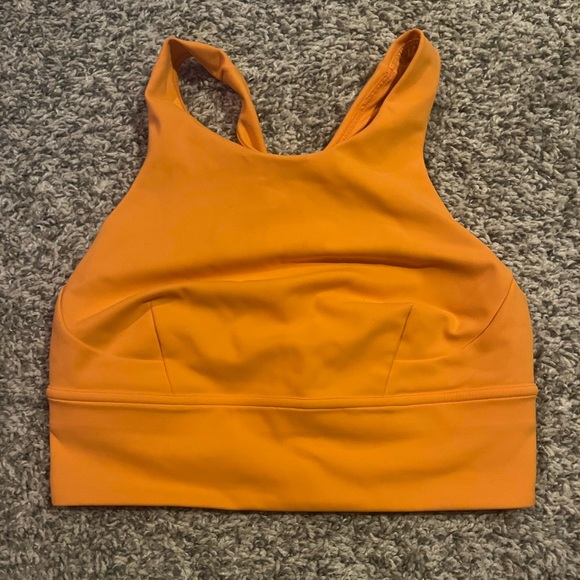 Lululemon Orange Wunder Train Longline Bra - Picture 2 of 6